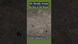 Quick Thinking Heroic Soldier Takes Down Drone with Rifle Throw [upl. by Gmur]