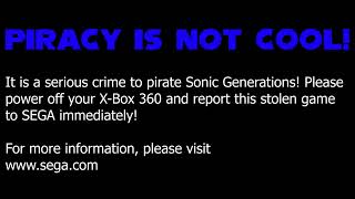 Sonic Generations  AntiPiracy Screen Fanmade [upl. by Kalfas953]