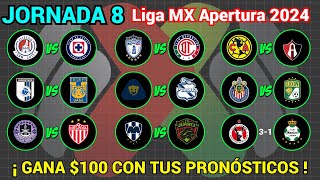 PRONÓSTICOS Liga MX APERTURA 2024 Jornada 8 [upl. by Urba783]