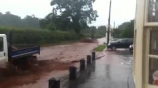 Flooding hits Shropshire road [upl. by Hopfinger697]