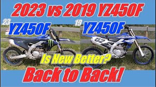 2023 Yamaha YZ450F vs 2019 YZ450F Back to Back [upl. by Deland]