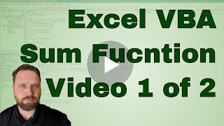 Excel VBA Sum Function as a Macro Set Up [upl. by Siuqramed633]