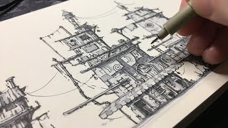 The Alchemist Sketchbook Ink Pen Drawing [upl. by Kliman]