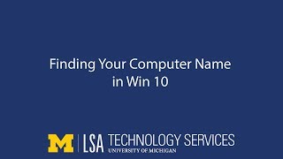 Finding your Computer Name on a Windows 10 computer [upl. by Rockwell304]