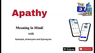 Apathy Meaning in Hindi  Apathy ka matlab kya hota hai  Synonyms Antonyms Examples  Vocab [upl. by Leummas]