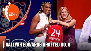 Aaliyah Edwards to the Washington Mystics with the No 6 pick  WNBA Draft [upl. by Jilleen309]