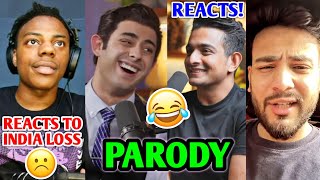 BeerBiceps Reacts to CarryMinati PARODY on him🤣🔥 Speed on India World Cup LOSS Elvish Yadav [upl. by Redwine604]