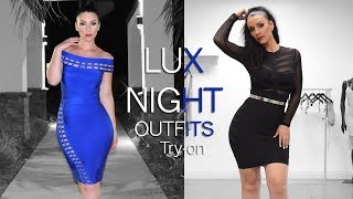 Luxurious Night Outfit Tryon with Bandage Dresses [upl. by Akilaz887]