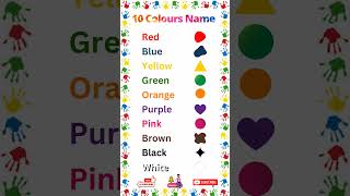 Learn Colors Name  Colour Name in English  रंगों के नाम  Name of Colors  10 Colors Name [upl. by Ynnavoeg298]