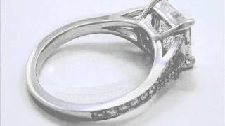 Princess Cut Diamond Ring 210carat in split shank paveset mounting [upl. by Nagek]