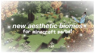 new aesthetic biome mod for minecraft pebe 118 ☁️🐝✨ best aesthetic mcpe ybiomes updated addon [upl. by Llibyc]