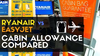 Ryanair vs Easyjet Cabin luggage allowance compared 2024 Size extra bags price weight [upl. by Shanleigh]