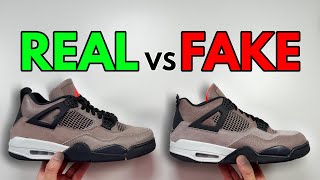 REAL VS FAKE NIKE AIR JORDAN 4 TAUPE HAZE SNEAKER COMPARISON [upl. by Nameloc350]