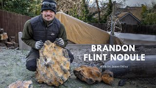 Knapping A Massive Brandon Flint Nodule with Dr James Dilley [upl. by Hepsiba]