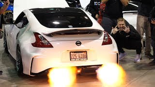 2016 Nissan 370Z Nismo Shooting Exhaust Flames 2 Step Revving Tuner GalleriaWorld of Wheels Chicago [upl. by Abelard920]