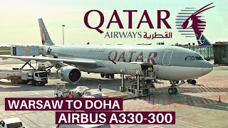 QATAR AIRWAYS AIRBUS A330300 Economy  Warsaw  Doha  Flight Review [upl. by Aitnecserc429]