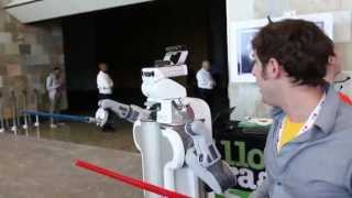 Lightsaber Fight With PR2 Robot  Google IO [upl. by Yancey]