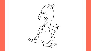 How to Draw a Cute Cartoon T Rex Dinosaur [upl. by Dorej639]