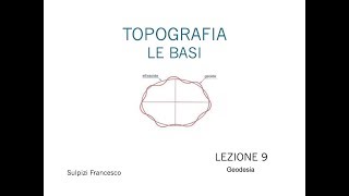 Lezione 9 LA GEODESIATopografia le basi [upl. by Lalo]