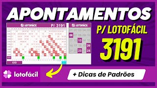 Lotofacil  Apontamentos e Dicas Para 3191 [upl. by Enovahs]