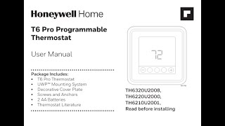 Honeywell T6 Pro Manual [upl. by Alinoel]