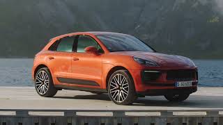 The new Porsche Macan in Papaya Metallic Exterior Design [upl. by Annim]