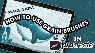 Procreate Tutorial for Beginners  Learn to use Grain Brushes in Procreate Draw a Whlale [upl. by Ready]