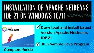 How to install latest version of Apache Netbeans IDE on windows 1011 step by step complete guide [upl. by Tsui]