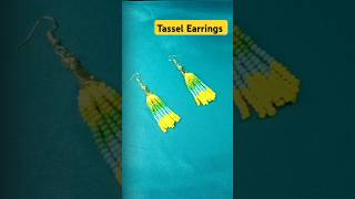 Beaded Tassel Earrings 😱🤩😍handmade jewellery diy youtubeshorts shortsfeed shorts viralshorts [upl. by Terence]