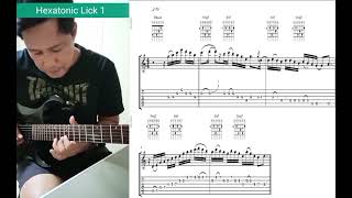 Hexatonic Lick 1 TABS guitar short lick [upl. by Enaywd56]