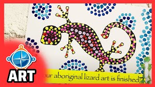 Aboriginal Lizard Art  Fun How To Video  NWE Kids Art [upl. by Ydnal]