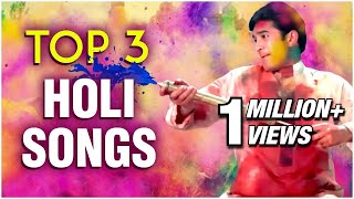 Top 3 Holi Songs  Best Holi Songs  Best Bollywood Holi Hits  Superhit Hindi Songs [upl. by Ordnajela]