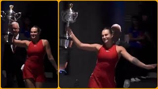 Aryna Sabalenkas Victory Strut Runway Walk Celebration after Australian Open Triumph 🎾🏆 [upl. by Eseyt324]