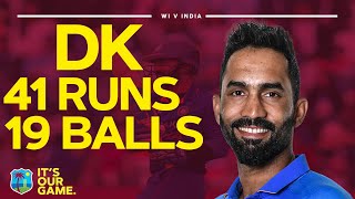 Brilliant DK  Dinesh Karthik Smashes Blistering 41 Runs From 19 Balls  1st Goldmedal T20I [upl. by Ydeh]