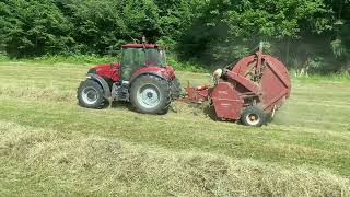 Lisování sena 2024 case ih Farmall 100c lis unibal [upl. by Monique]