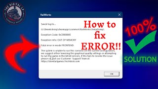 How To Fix Out Of Memory Error  Fatal Error In FRONTEND  Railworks  TS 2024 railworks railway [upl. by Elma]