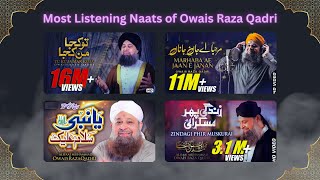 Top 4 Most Listening Naats of Owais Raza Qadri owaisrazaqadri top10 naat tukujamankujanaat [upl. by Anirdua]