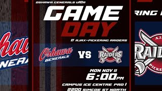 Oshawa Generals VS Ajax Pickering Raiders [upl. by Nonnaer274]