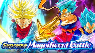 EZA PHY LR SSBKK GOKU amp SSBE VEGETA VS TRUNKS SUPREME MAGNIFICENT BATTLE DBZ Dokkan Battle [upl. by Shippee]