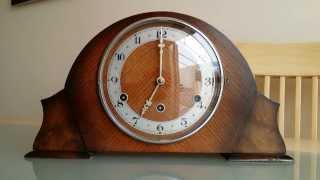 BRITISH MADE ART DECO BENTIMA PERIVALE WESTMINSTER CHIME MANTLE CLOCK CHIMING [upl. by Benedick]