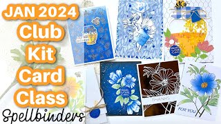 JANUARY 2024 Club Kits Card Class with Spellbinders [upl. by Artima]