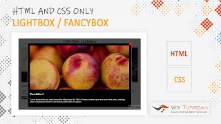 CSS ONLY LIGHTBOX  How to create a lightbox using CSS only [upl. by Nnaitsirk932]