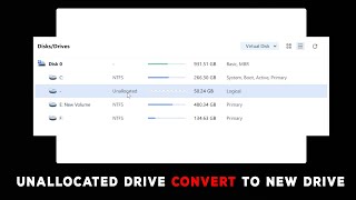 how to create new drive in windows laptop  unallocated disk Convert to New Drive  Disk partition [upl. by Elson729]