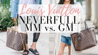 LOUIS VUITTON NEVERFULL MM vs GM  5 Minute Friday  LuxMommy [upl. by Kceb]