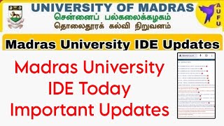 Madras University IDE All Batch Today Important Updates 👍 [upl. by Refennej]