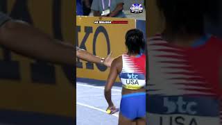 US Womens 4x100m Relay Triumph at World Athletics athletics teamusa shorts trackandfield [upl. by Uela]