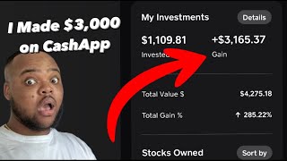 How I Made 3000 Investing On CashApp  Investing on CashApp  How to Buy Stocks on CashApp [upl. by Tania]