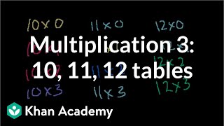 Multiplication 3 101112 times tables  Multiplication and division  Arithmetic  Khan Academy [upl. by Llirred]