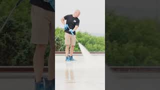 Cleaning a Flat Roof with The Power Washing Company [upl. by Idnahc]