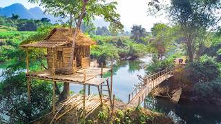 Full Video Build Bamboo House With Grass Roof To Avoid Heavy Rain And Tree House With Swimming Pool [upl. by Kimberly402]